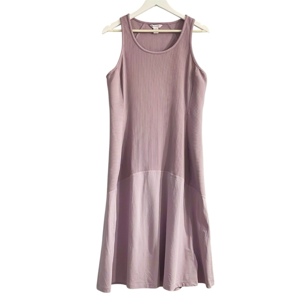 Athleta Casual Sleeveless Ribbed Lavender Tank Golf Midi Dress athleisure Size L